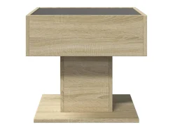 Mesa de centro y LED madera ingeniería roble Sonoma 50x50x45 cm