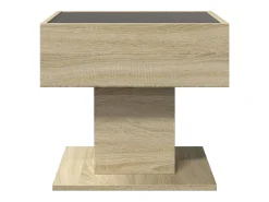 Mesa de centro y LED madera ingeniería roble Sonoma 50x50x45 cm