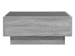 Mesa de centro y LED madera ingeniería gris Sonoma 70x50x30 cm