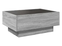 Mesa de centro y LED madera ingeniería gris Sonoma 70x50x30 cm