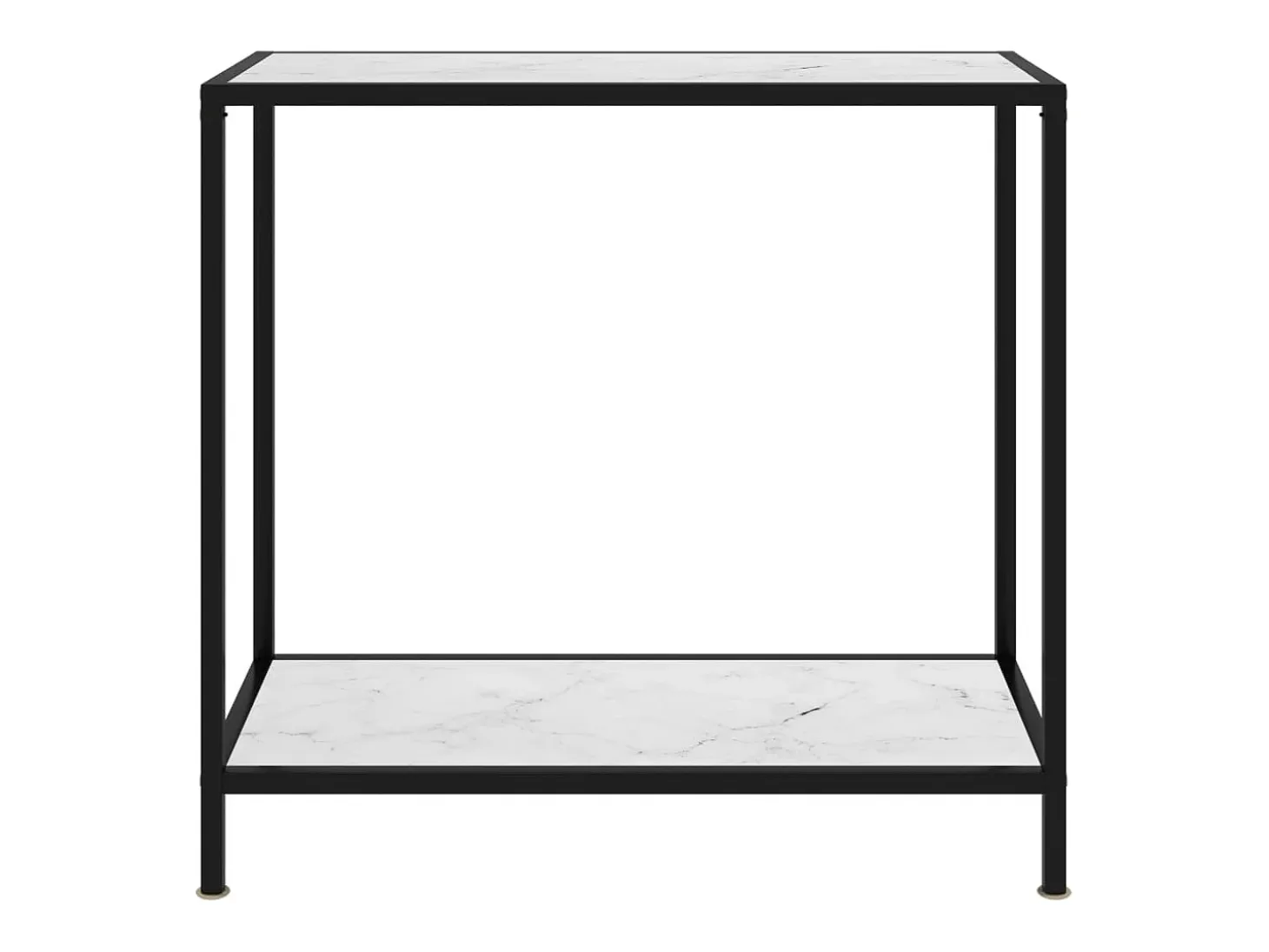 Mesa de consola blanco vidrio templado 80x35x75 cm