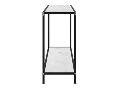 Mesa de consola blanco vidrio templado 120x35x75 cm