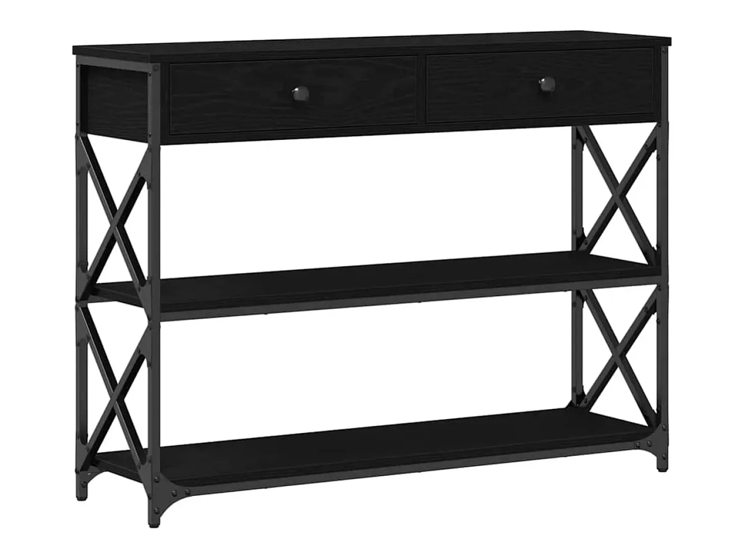 Mesa de Consola con cajón Roble negro 100 x 28 x 75 cm