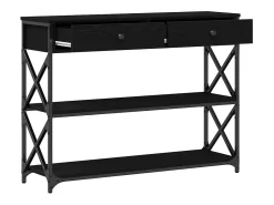 Mesa de Consola con cajón Roble negro 100 x 28 x 75 cm