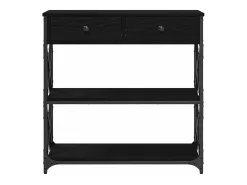 Mesa de Consola con cajón Roble negro 75 x 28 x 75 cm