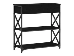 Mesa de Consola con cajón Roble negro 75 x 28 x 75 cm