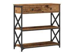 Mesa de Consola con cajón Madera vieja 75 x 28 x 75 cm