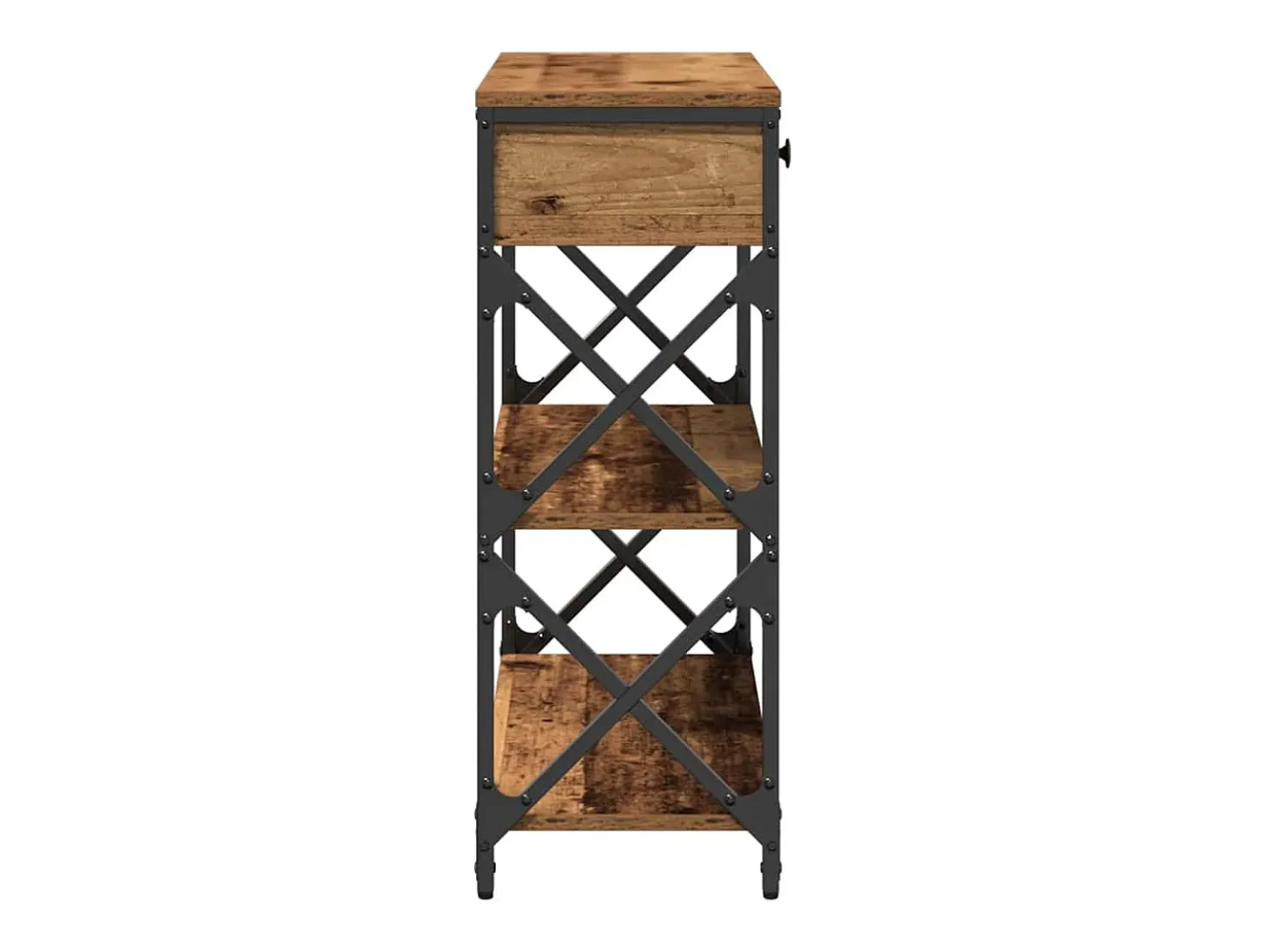Mesa de Consola con cajón Madera vieja 75 x 28 x 75 cm