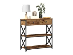 Mesa de Consola con cajón Madera vieja 75 x 28 x 75 cm