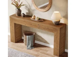Mesa de consola de 160 cm para el vestíbulo, mesa de consola de sofá de estilo rústico para detrás del sillón.