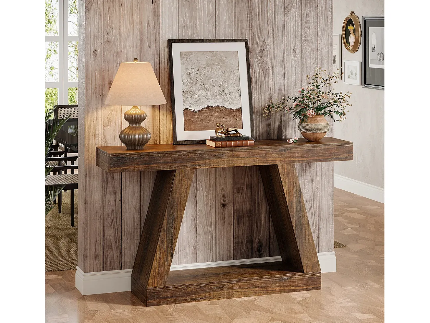 Mesa de consola de 140 x 30 x 80 cm, Mesa auxiliar, Mesa de pasillo, Mesa de consola con espacio de almacenamiento en la entrada