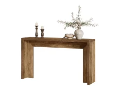 Mesa de consola de estilo rústico, mesa de canapé de madera de 140 cm con espacio de almacenamiento para la entrada