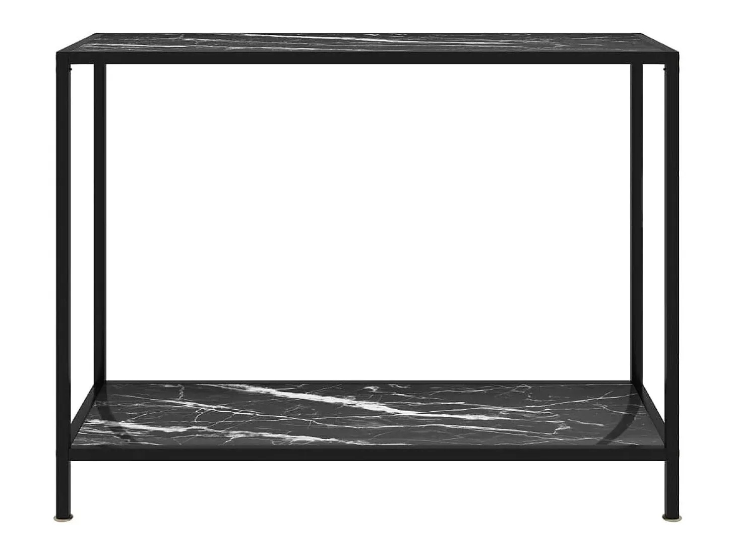 Mesa de consola negro vidrio templado 100x35x75 cm