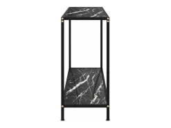 Mesa de consola negro vidrio templado 120x35x75 cm ES948848