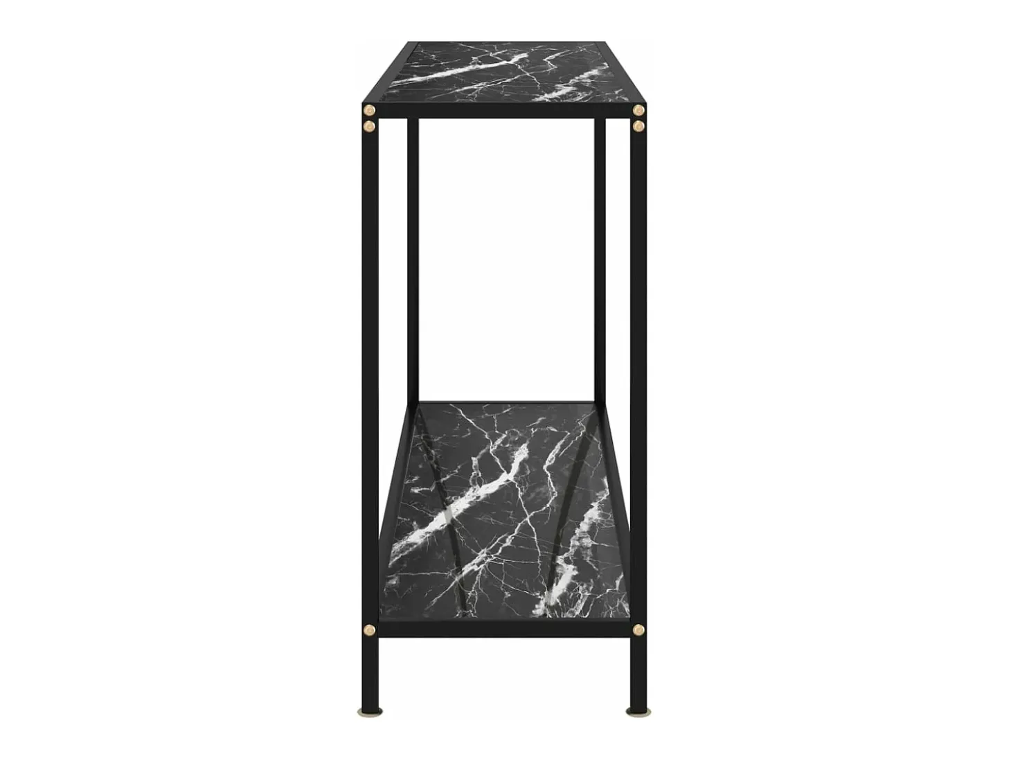 Mesa de consola negro vidrio templado 120x35x75 cm ES948848
