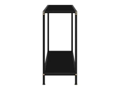 Mesa de consola negro vidrio templado 80x35x75 cm ES326005