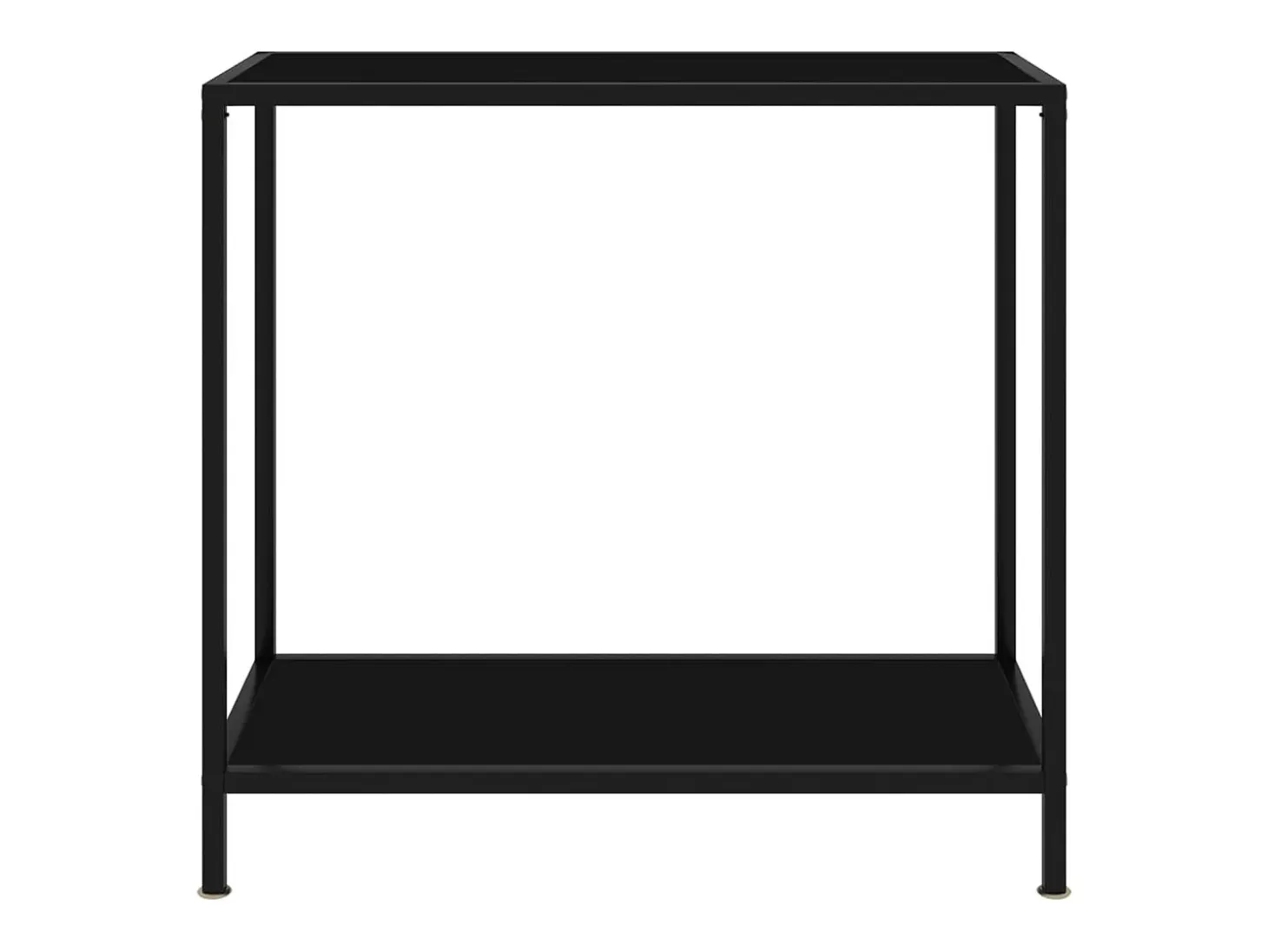 Mesa de consola negro vidrio templado 80x35x75 cm ES326005