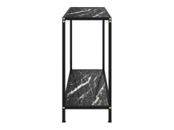 Mesa de consola negro vidrio templado 100x35x75 cm ES364541