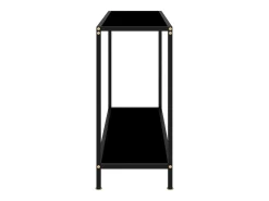 Mesa de consola negro vidrio templado 100x35x75 cm ES738296