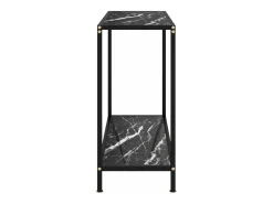 Mesa de consola negro vidrio templado 80x35x75 cm ES806049