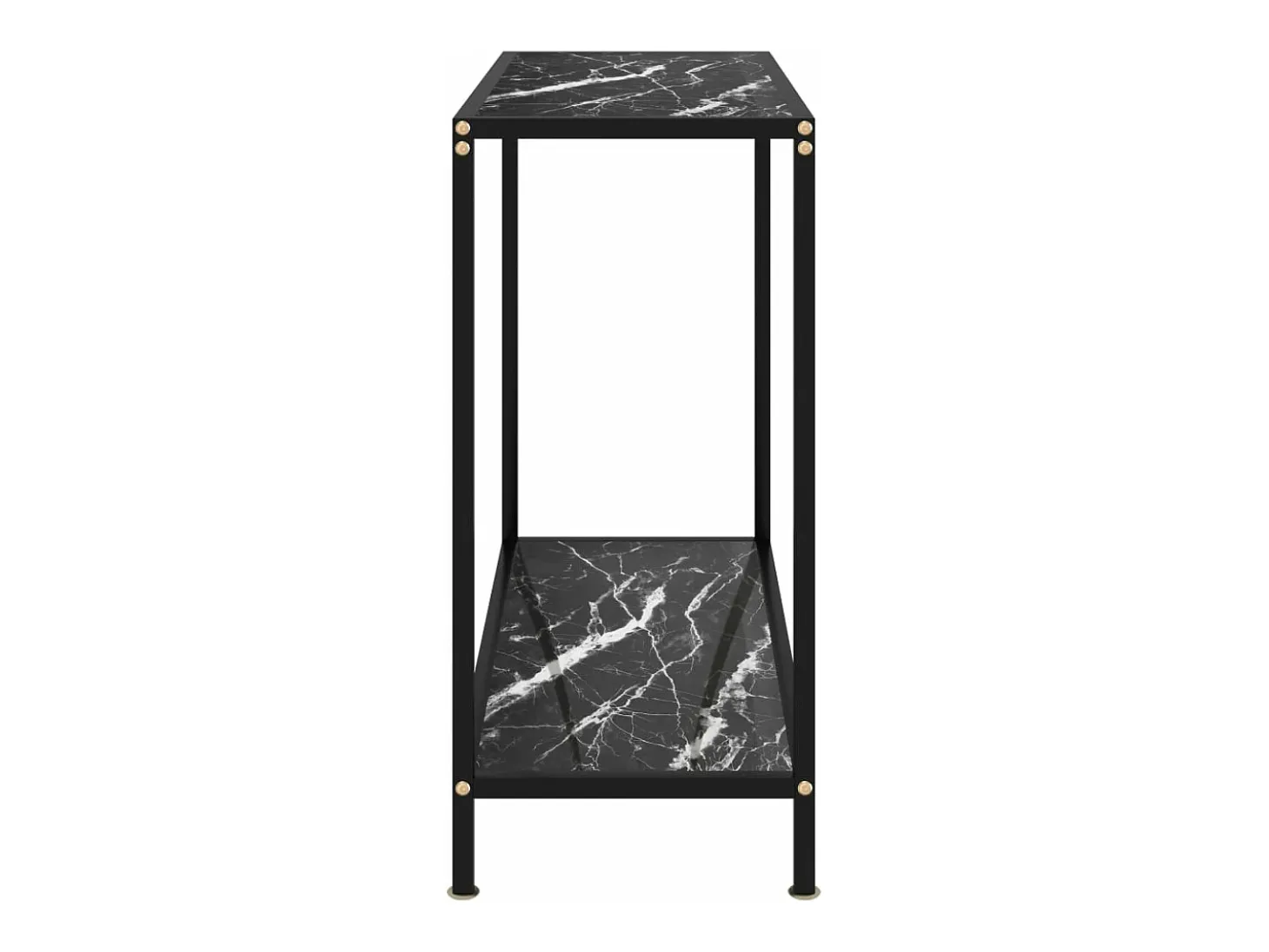 Mesa de consola negro vidrio templado 80x35x75 cm ES806049
