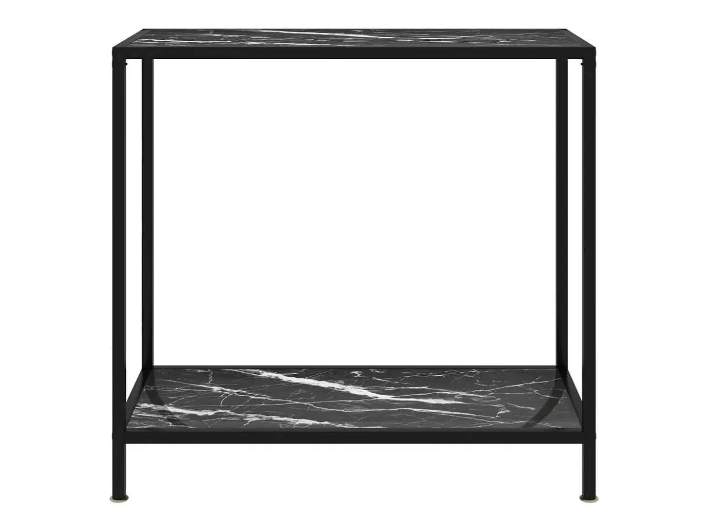 Mesa de consola negro vidrio templado 80x35x75 cm ES806049