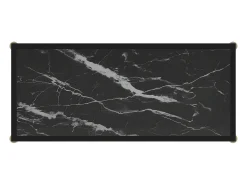 Mesa de consola negro vidrio templado 80x35x75 cm ES806049