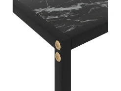 Mesa de consola negro vidrio templado 80x35x75 cm ES806049