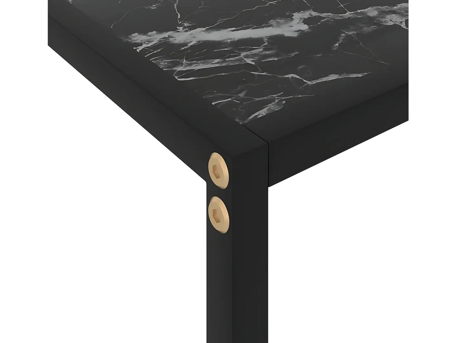 Mesa de consola negro vidrio templado 80x35x75 cm ES806049