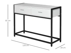 Mesa de consola negro y blanco 120x34x81 cm HOMCOM