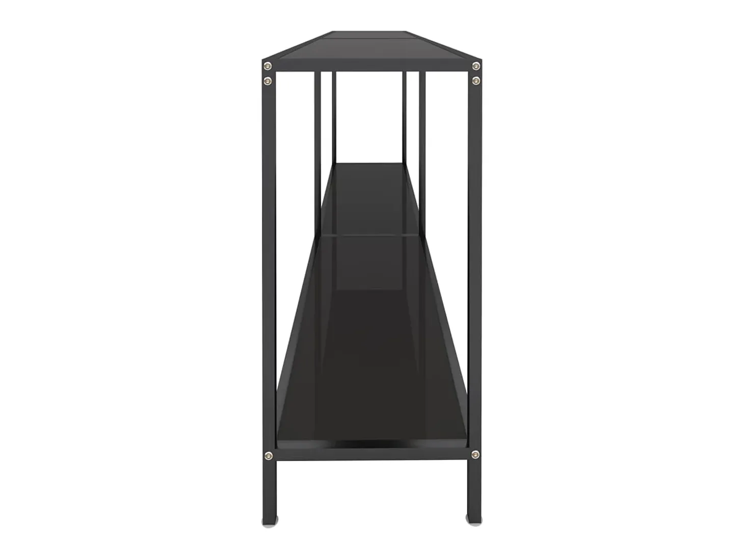 Mesa de consola vidrio templado negro 180x35x75,5 cm