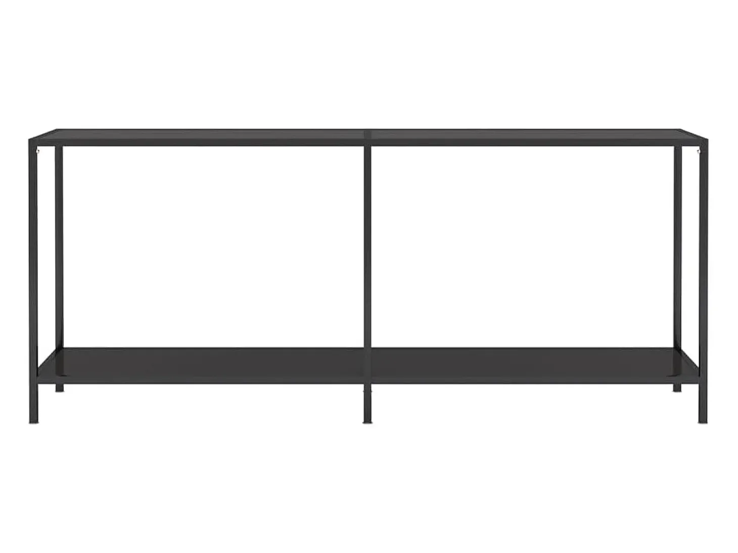 Mesa de consola vidrio templado negro 180x35x75,5 cm