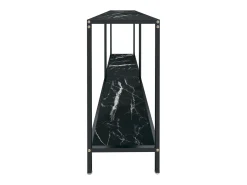 Mesa de consola vidrio templado negro 180x35x75,5 cm