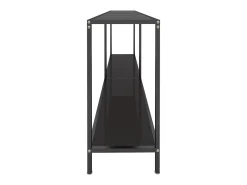 Mesa de consola vidrio templado negro 180x35x75,5 cm