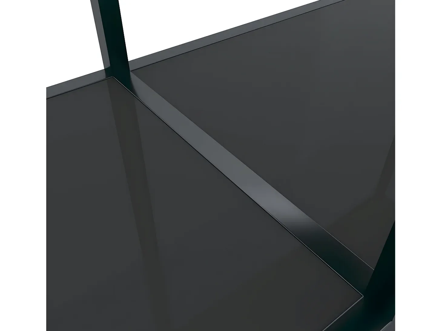 Mesa de consola vidrio templado negro 140x35x75,5 cm ES396023