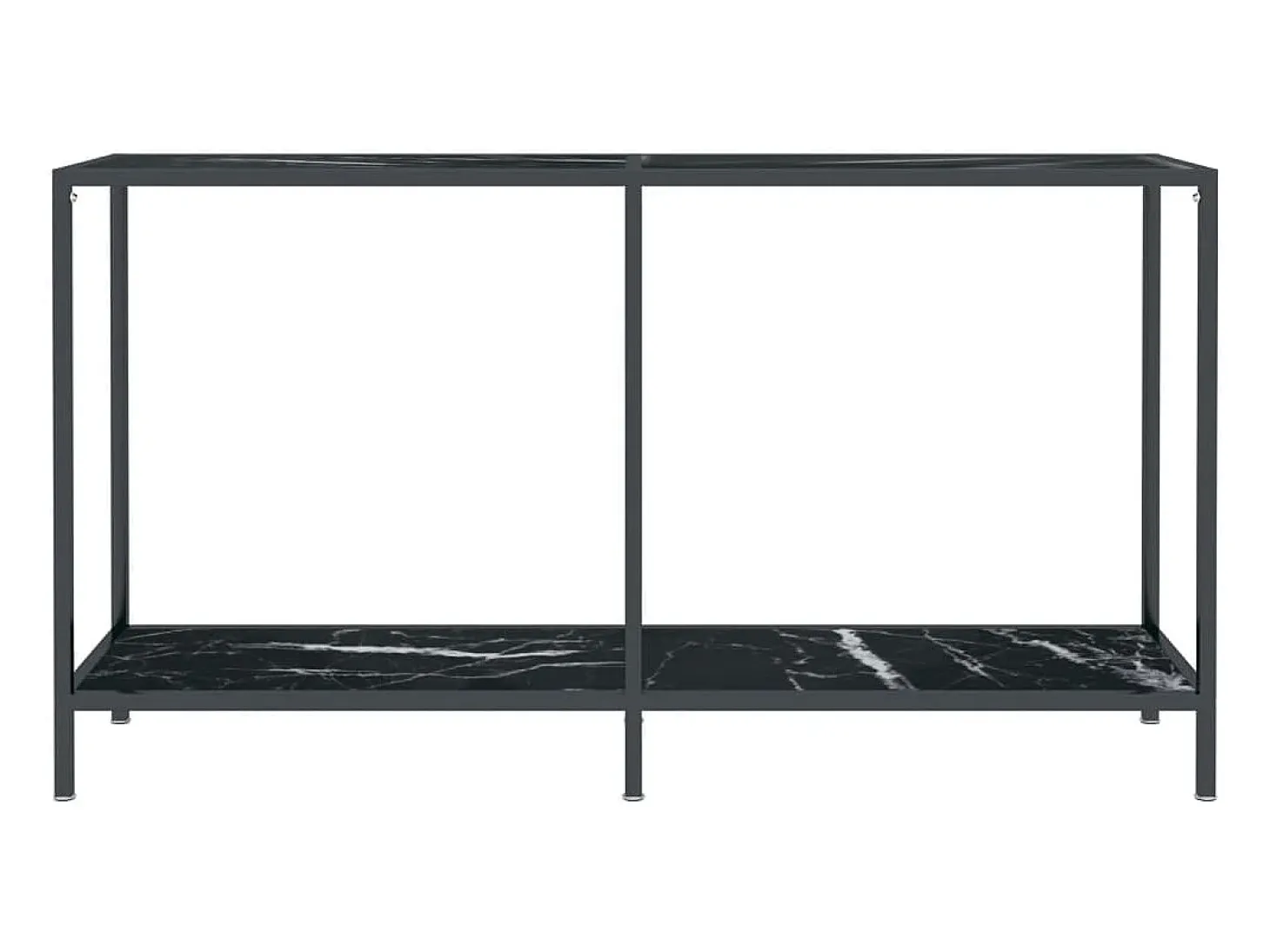 Mesa de consola vidrio templado negro 140x35x75,5 cm