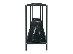 Mesa de consola vidrio templado negro 140x35x75,5 cm ES824297