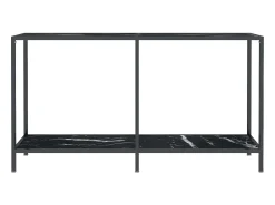 Mesa de consola vidrio templado negro 140x35x75,5 cm ES824297