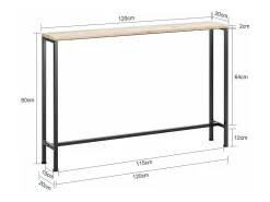 Mesa de Entrada Recibidor Mesa de Consola 120 x 20 x 80 cm FSB19-XL-Z SoBuy ES