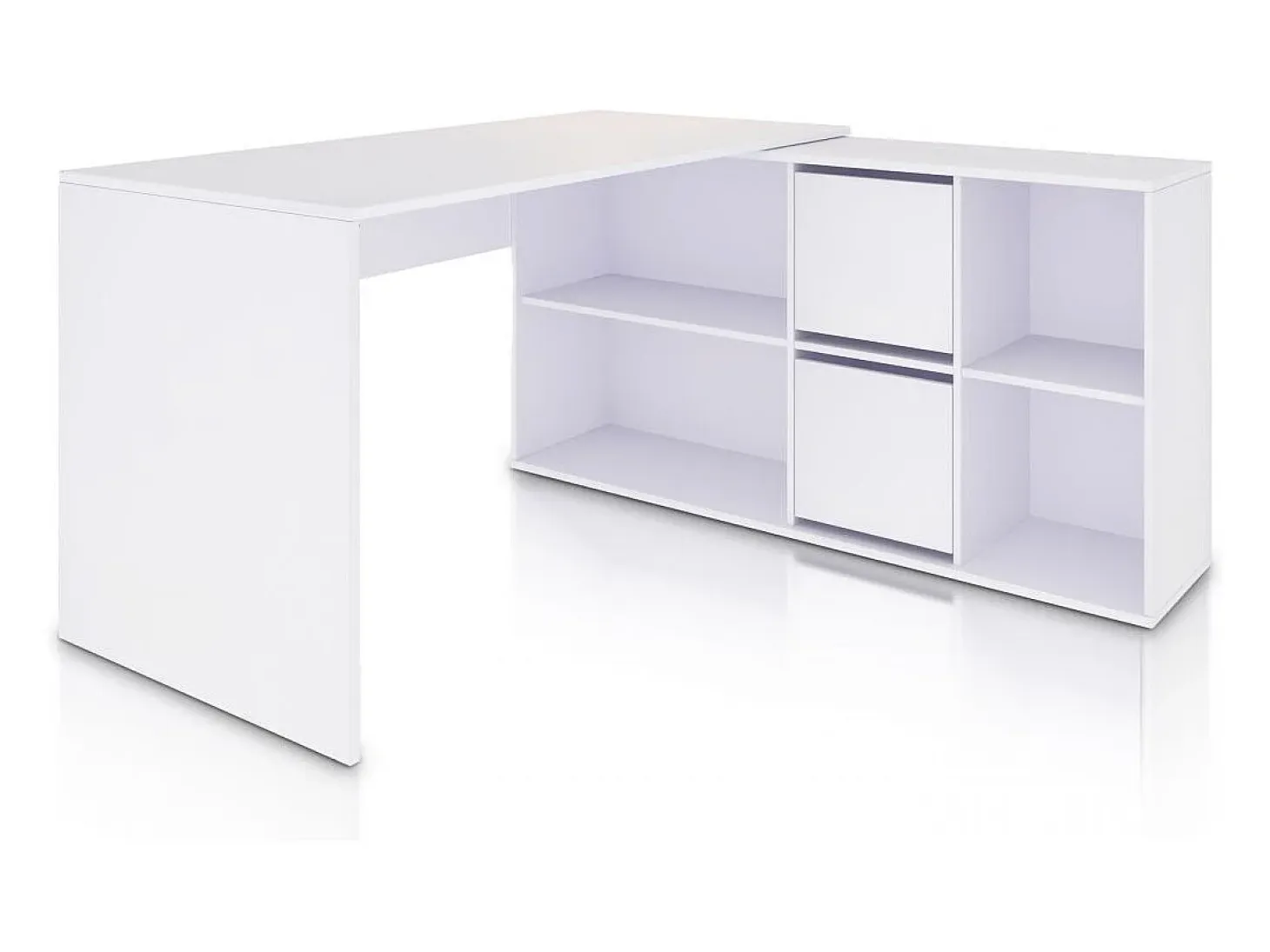 Mesa de escritorio multiposición en blanco mate 136x139 cm Move Blanco Artik (Blanco Mate)