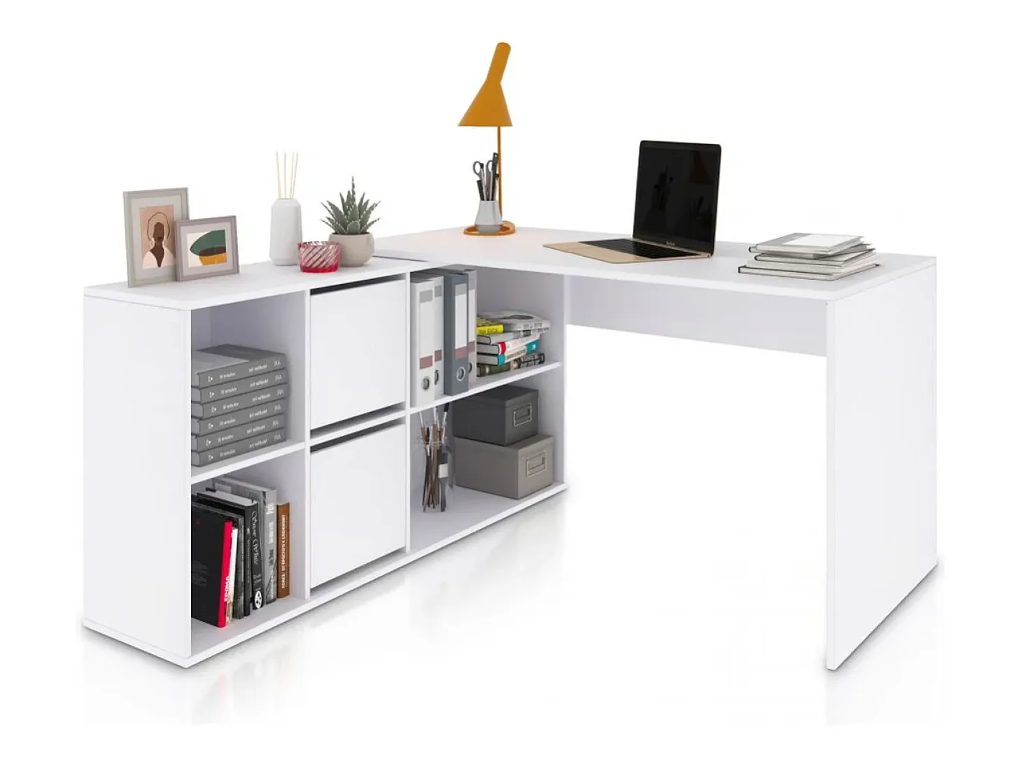 Mesa de escritorio multiposición en blanco mate 136x139 cm Move Blanco Artik (Blanco Mate)