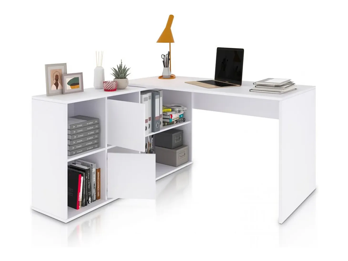 Mesa de escritorio multiposición en blanco mate 136x139 cm Move Blanco Artik (Blanco Mate)