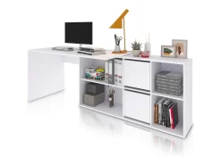 Mesa de escritorio multiposición en blanco mate 136x139 cm Move Blanco Artik (Blanco Mate)