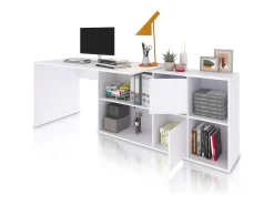 Mesa de escritorio multiposición en blanco mate 136x139 cm Move Blanco Artik (Blanco Mate)