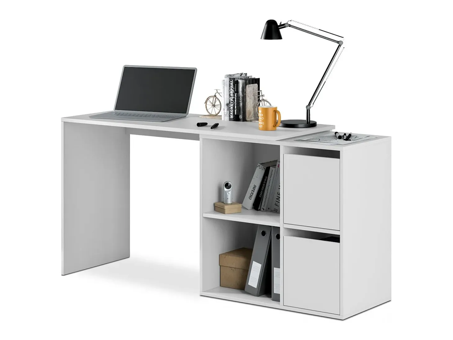 Mesa de escritorio multiposición Spacio Blanco Artik (Blanco Mate)