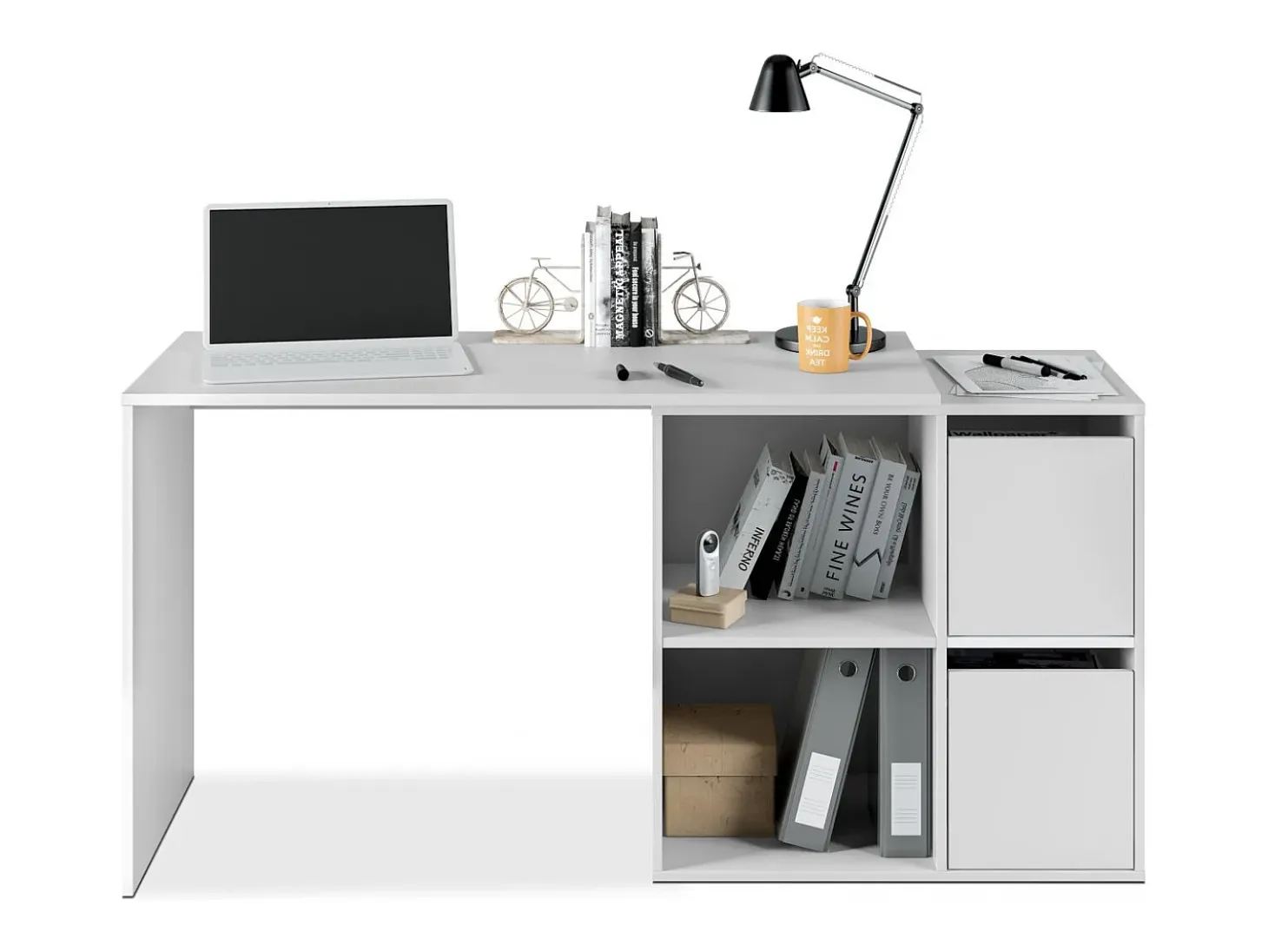 Mesa de escritorio multiposición Spacio Blanco Artik (Blanco Mate)