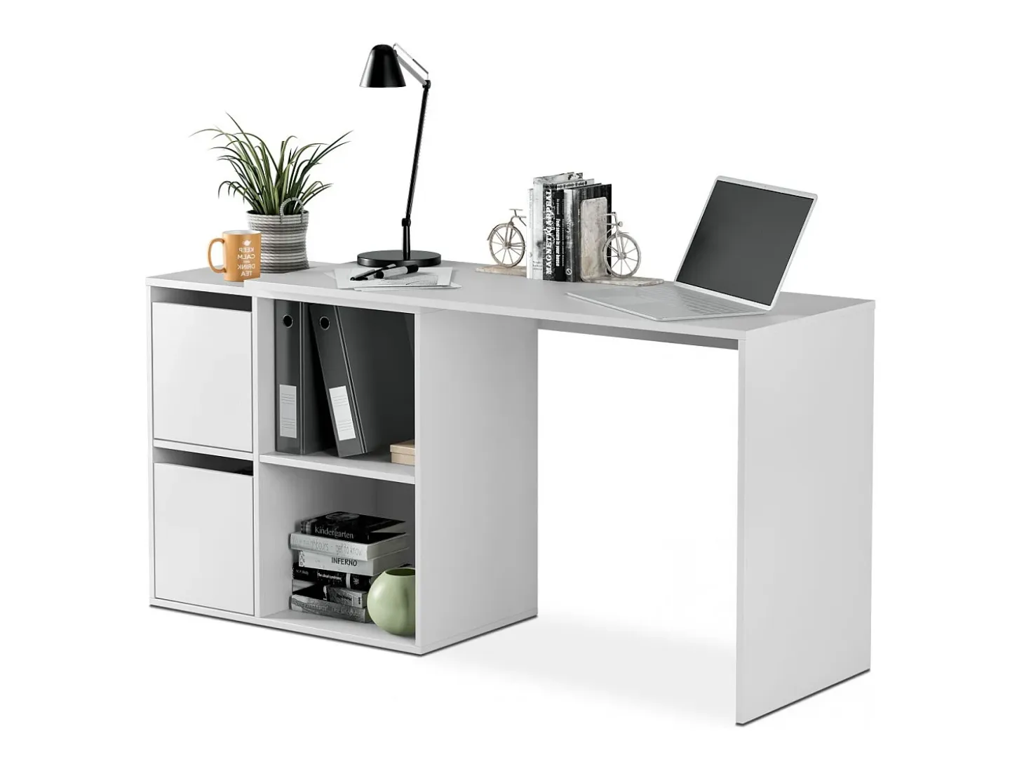 Mesa de escritorio multiposición Spacio Blanco Artik (Blanco Mate)