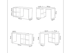 Mesa de escritorio multiposición Spacio Blanco Artik (Blanco Mate)