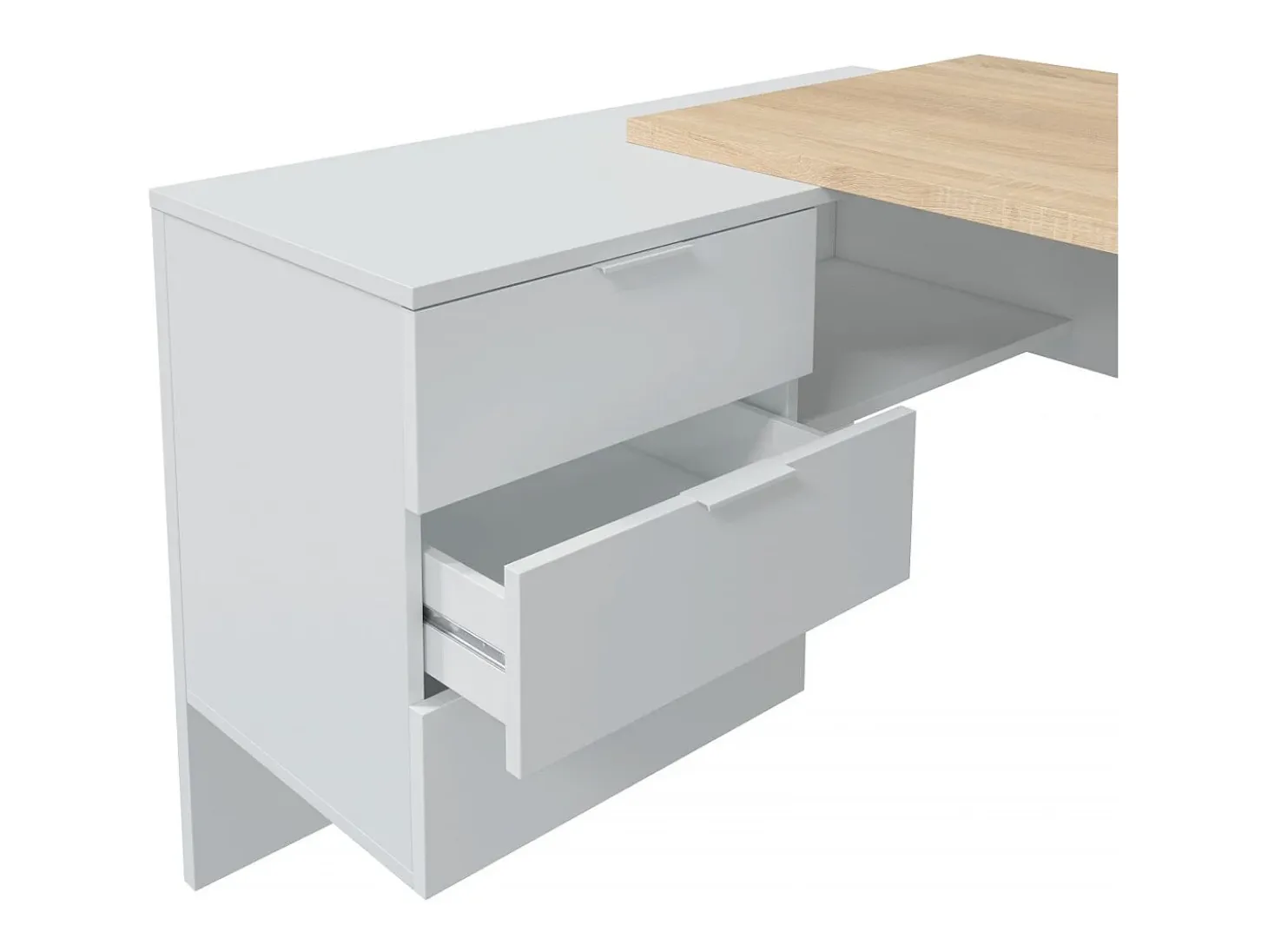 Mesa de escritorio Work Blanco Artik (Blanco Mate) - Roble Canadian