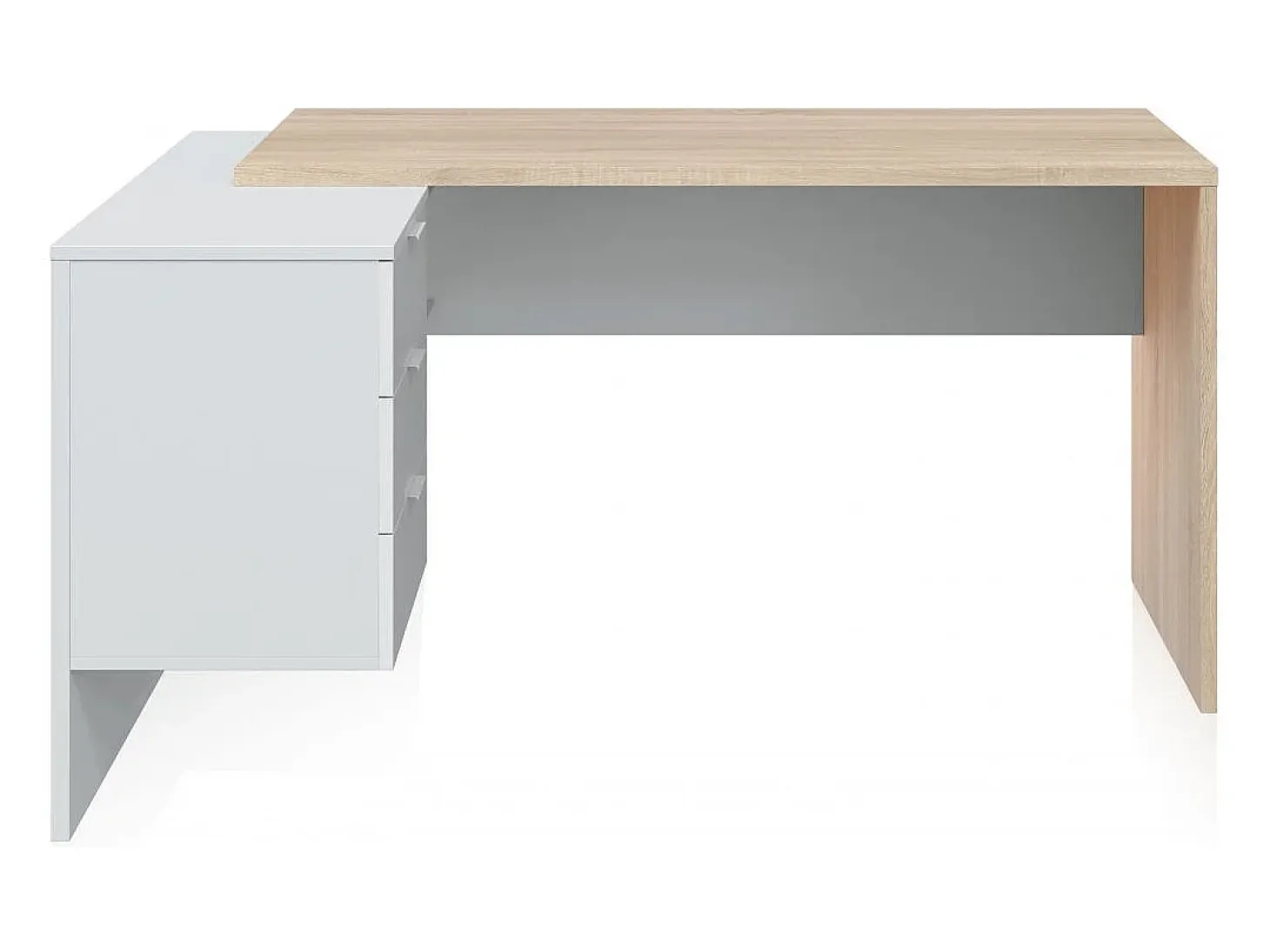 Mesa de escritorio Work Blanco Artik (Blanco Mate) - Roble Canadian